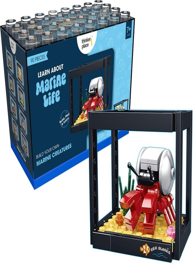 ThinkerPlace 8-in-1 Dream Ocean Fish Tank Hermit Crab (90 Pieces) | Learn About Marine Life | Building Block Set for Kids Age 6+ | STEM Educational Toy | Build, Collect & Create a Big Fish Tank - Image 1